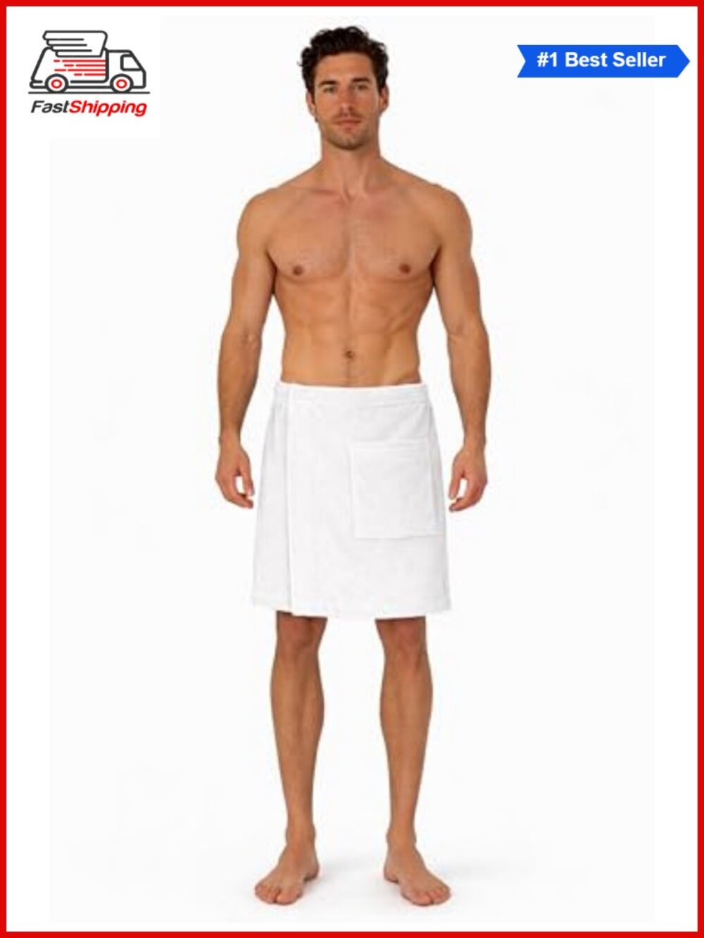 ✨ Turkish Linen Cotton Terry Velour Adjustable Body Wrap Towel for Men One Size